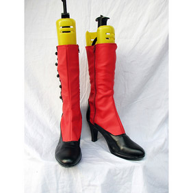 Black Butler Kuroshitsuji Angelina Jolie Madam Red PU Leather Cosplay Boots