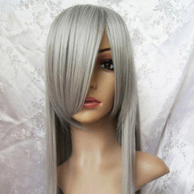 Light Gray 100cm FINAL FANTASY VII Sephiroth Long Straight Nylon Cosplay Wig