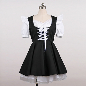 Maid Costume Mini Skirt Black Cosplay Costume