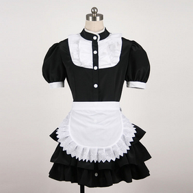 Maid Costume Mini Skirt Black Cosplay Costume