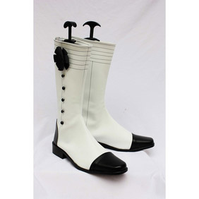 Black Butler Kuroshitsuji Angelina Dulles White  PU Leather Cosplay Shoes