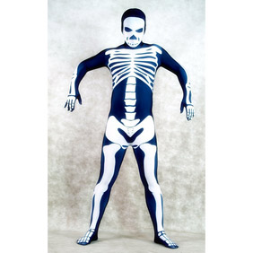Sexy White&Blue Lycra Costume  Zentai Suit