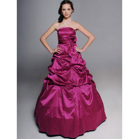 Fabulous Mauve Ball Gown Floor Length Large  Panier Satin Wedding Dress