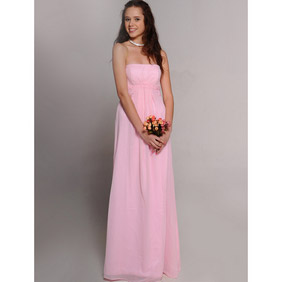 Sweet Pink Empire Waist Slender  Floor Length Chiffon Wedding Dress