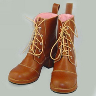 Wonderful Coffee 1.8''High Heel 0.4'' Platform Belt Light PU Leather Rubber Sole Lolita Short Boots