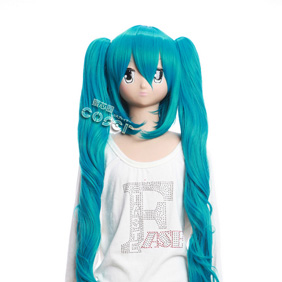 VOCALOID Hatsune Miku Blue 100cm Long Nylon Cosplay Wig
