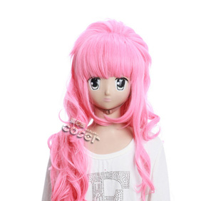 VOCALOID Megurine Luka Pink 80cm Long Nylon Wavy Cosplay Wig