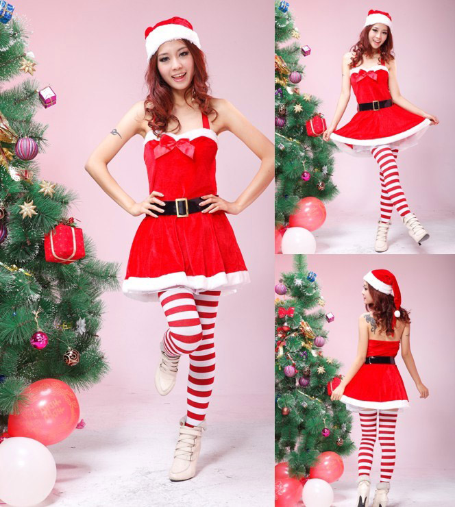 Santa Claus Costume Helper Girl Christmas Costume