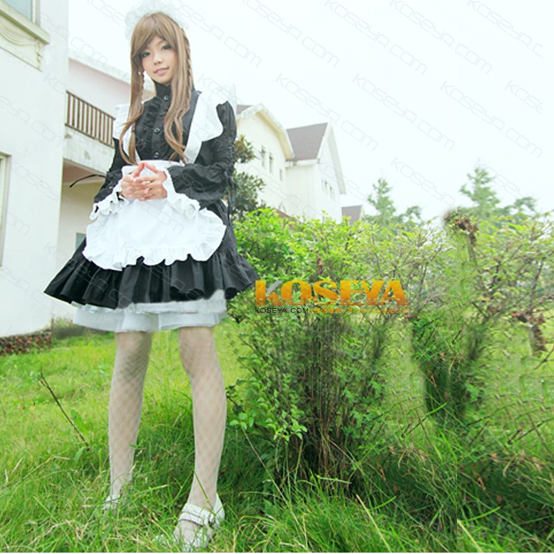 コスチューム 姫袖 スカラップ 黒 メイド服 コスプレ衣装:KOSEYA.COM・通販