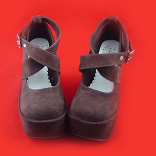 可愛い ブラック ムラサキ 12cm 棉ネル ロリィタ/ロリータ靴
