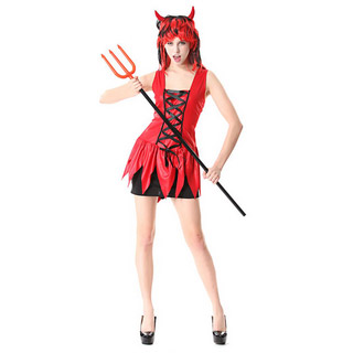 ハロウィン 大人仮面舞踏会衣装 赤い悪魔 ワンピース コスチューム