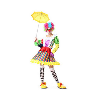 ハロウィン 大人仮面舞踏会衣装 パーティー服 魔術ショー 女性ピエロ 制服 コスチューム