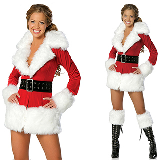 クリスマス サンタ衣装 女性用 コスチューム レディース サンタガールコート コート